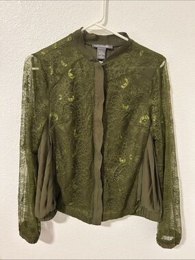 Olive Lace zip jacket